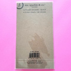 Ms Sparkle & Co 3/4″ Black Alphabet Stickers Matte Finish 4 Sheets 148 Stickers