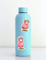 Pink Sheep Die Cut Vinyl Stickers Set Scrapbooking Laptop Waterbottle