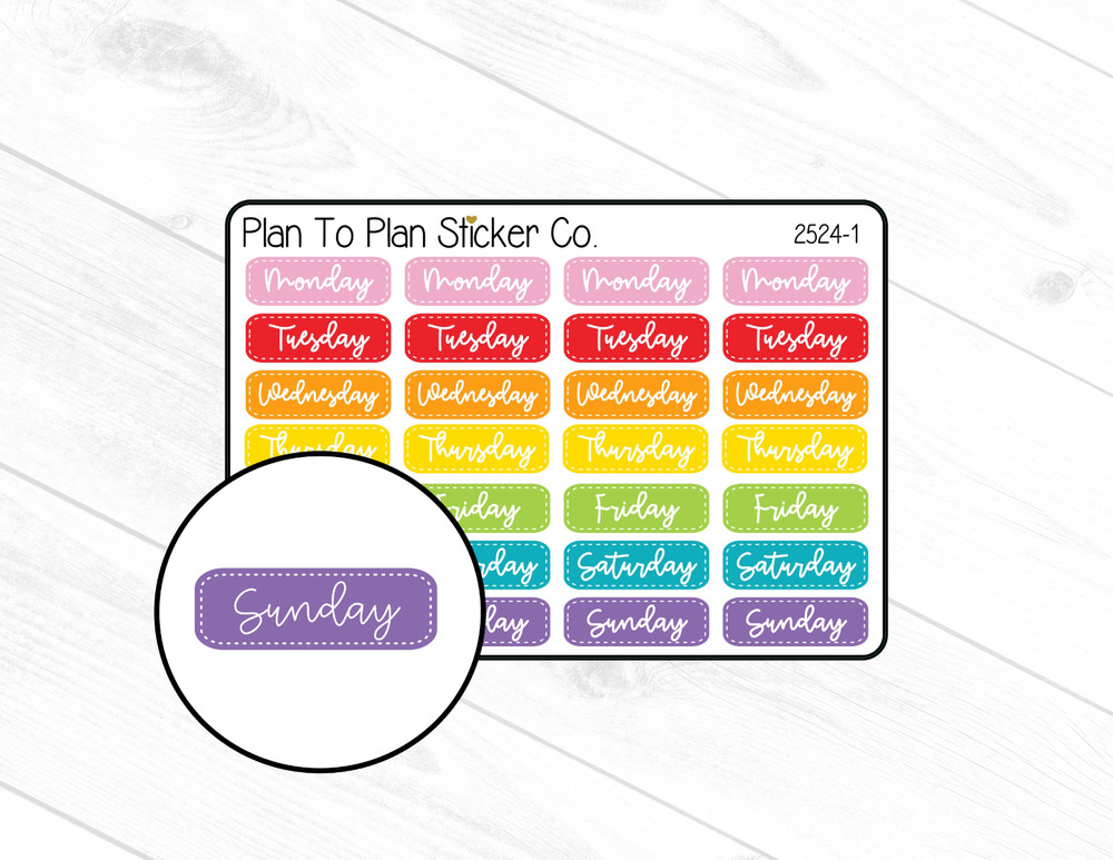2524-1~~Days of the Week Planner Stickers.