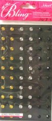 Gems Rhinestones Metallic Silver Gold Black Round Bling Jolee’s Stickers Crafts