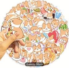 50 Cute Corgi Shiba Cartoon Dog Puppy Kawaii Stickers