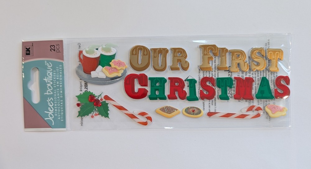 RARE Jolee’s Our First Christmas Scrapbooking Title Stickers