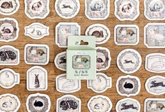 46pcs Bunny Sticker Pack, Cute Bunny Label, Die Cut Rabbit Decal, Mini Forest