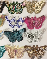 FANCY BUTTERFLY Pre-Made Die-Cuts (3pc)Victorian•Steampunk•Filagree •Glittered••