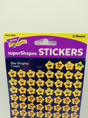 Trend SuperShapes Stickers Star Brights 8 Sheets! NOS sealed cute faces