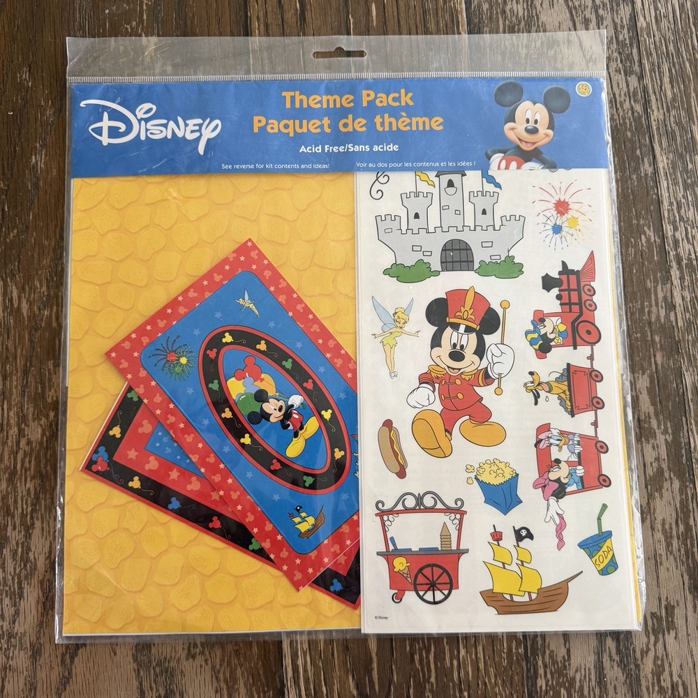 VTG Mickey Mouse Disney Theme Pack Scrapbook Set Stickers New
