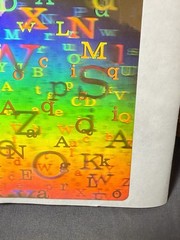 Retro Prism Hologram Alphabet Sticker Pair Vintage Rainbow Letters#12