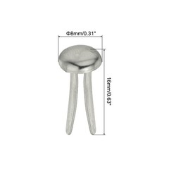 Brads for Paper Crafts, 150 Pcs Silver Metal Round Paper Fasteners, 16 mm