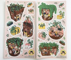 Stickii Club Sticker Sheets Lot of 12 Cute Cats Plants Witches Mushrooms
