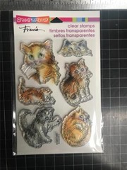 New STAMPENDOUS Clear cling rubber stamps CAT KITTY MISCHIEF