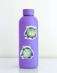 Green Purple Monster Die Cut Vinyl Stickers Set Scrapbooking Laptop Waterbottle