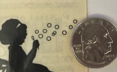 LITTLE GIRL MINI Mylar Stickers (1pc)Child Blowing Bubbles•Kid •Card Making•
