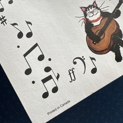 Vintage 80s 90s Hatley Cat Guitar Music Notes Note Stationary Paper Sheets