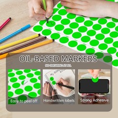 1050 Fluorescent Green Circle Dot Labels – Perfect for Color Coding & Organizing