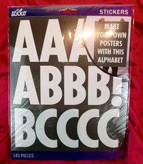 PEEL & STICK Sticko Alphabet Stickers 145/Pkg-BOLD – Extra Large 3″ LETTER & #s