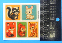 Woodland Animals Colorful Backgrounds Mini Sticker Sheet Style 3