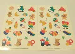 Current Stickers Lot of 2 Sheets ~Baby Toys~ Vintage Scrapbooking