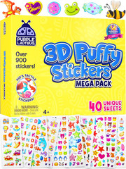 3D Puffy Stickers for Kids – 40 Sheets, 950+ Foam Stickers for Toddler Girls & B