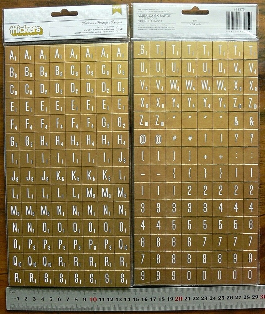 RECTANGLE Letters Black n White,Gold n WhiteSticker 20-26mmH&16-18mmW Choice L4R
