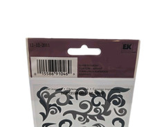 New EK Success Intricate Flourish Stickers 16 Count Black & Silver Sticko