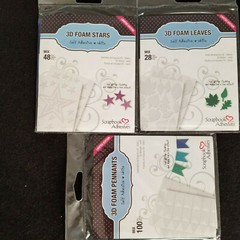Scrapbook Adhesives: 3D Foam Various Asst Shapes: Sets / Lot of 7 Pkgs – New