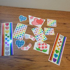 Hambly Studios Stickers Rainbows Hearts Glitter Grossmans Heart Lot