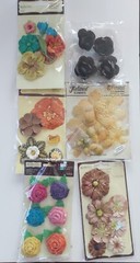 FLORAL embellishments decoration lot of 6 (various brands) recollections craft