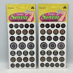 Vintage Twin Seven Prismatic Halloween Stickers Scary Eyes Two Packs 1990s 1980s