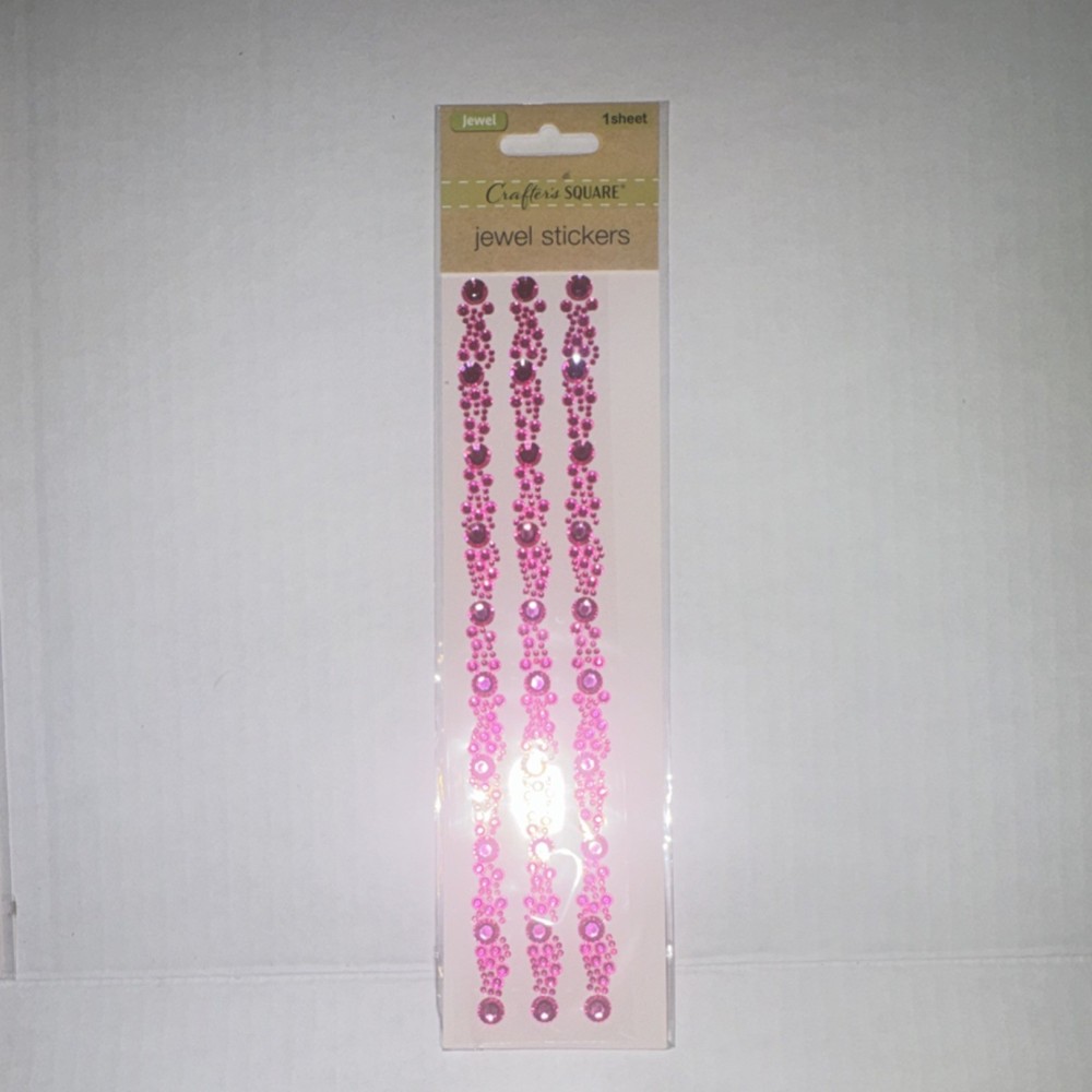 Crafter’s Square Pink Jewel Stickers Bling Scrapbooking Embellishments