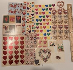 Vintage Lot Of Heart Stickers Punch Studios Mrs Grossmans And More