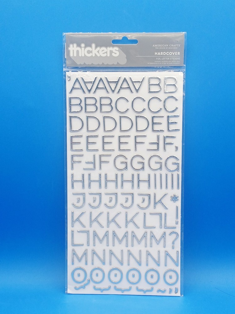 American Crafts 53284 Thickers Foil Stickers 2/Pkg-Hardcover – Silver (3Pk).