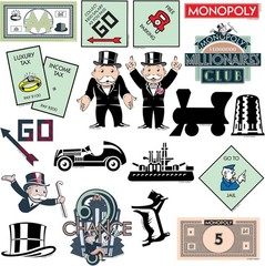 MONOPOLY VARIETY DIE CUT VINYL 50 CT STICKER PACK