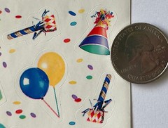 PARTY OVER HERE Stickers (26pcs)Hallmark•Balloons •Celebrate•Birthday•Presents•
