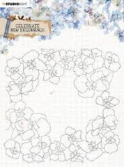 STUDIO LIGHT – ACRYLIC STAMPS – CELEBRATE NEW BEGINNINGS – FLORAL FRAME