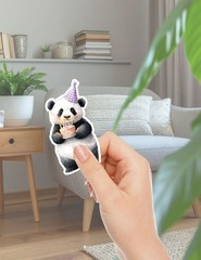 Party Panda Die Cut Vinyl Stickers Set Scrapbooking Laptop Waterbottle