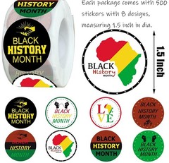 Black History Month Stickers, Birthday, Stationery, 500 Pieces – New – FREE SHIP