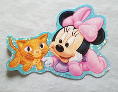 Vintage Lot of 5 Disney Babies Vending Machine Sandylion Stickers Mickey Minnie