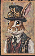 Animals Dressed in Steampunk Gear – Animal Prints, 20pcs 8.5″x 5.5″