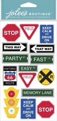 Jolee’s Boutique Dimensional Stickers ~ Road Signs Stop Sign Yield Stoplight