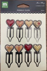 NEW Making Memories PEBBLE CLIPS 8 LOVE STORY HEARTS free USA ship