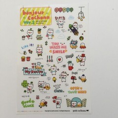 Korean Bonjour Cochonn (Hello Pig) 6 sheet transparent STICKERS Kawaii US Seller