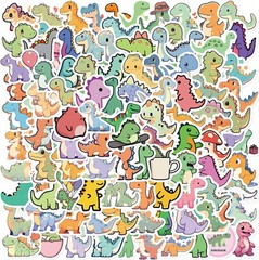 100Pc Kids Cute Dinosaur Stickers Skateboard Water Bottle Phone Waterproof Vinyl