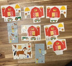 vintage sandylion and mrs grossman sticker lot Mini Farm Animals, Barn Tractor.