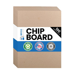 Bryco Goods Chipboard Sheets 8.5 X 11 – 100 Sheets Of 22-Point Kraft Board For