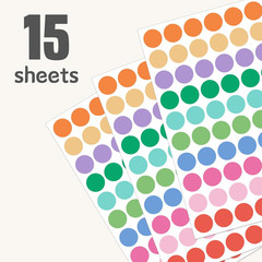 1″ Colored Dot Stickers 1050 PCS Circle round Stickers Colored Coding Labels (Co