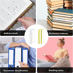 260Pcs Alphabet Tabs Self Adhesive A-Z 26 Letters Tabs Sticky and Number Sticker