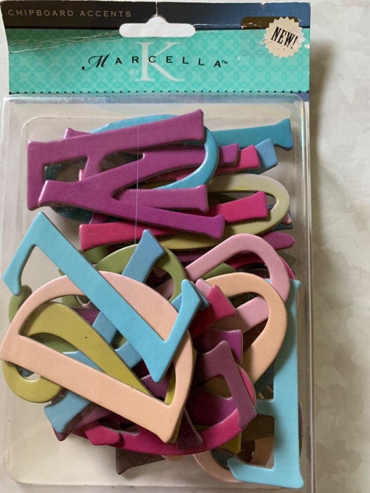 MARCELLA CHIPBOARD ACCENTS LARGE LETTERS NUMBERS MULTI-COLOR NUMBERS LETTERS