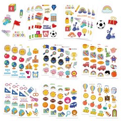 8/16PCS Cartoon Student Reward Collage Group Stickers Handicrafts Waterproof Mat