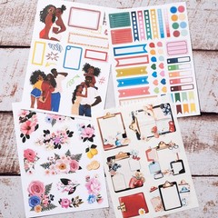 Journaling Sticker, Black Women Scrapbook Stickers, Junk Journal Supplies, Pr…
