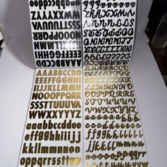 American Craft Thickers Sticko Alphabet Stickers Silver, Gold, Black Lot of 12